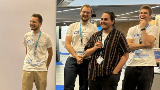 Zu sehen sind Teilnehmende der TU Berlin bei der VDI Autonomous Driving Challenge 2025, powered by MdynamiX. 